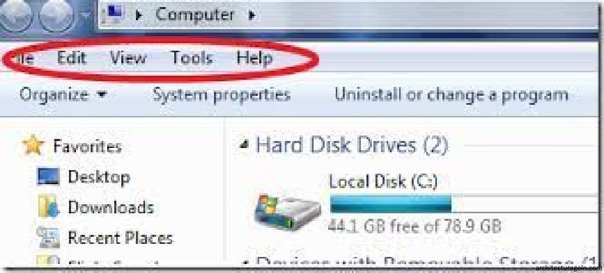 আর্কিটেকচারে মেনুবার