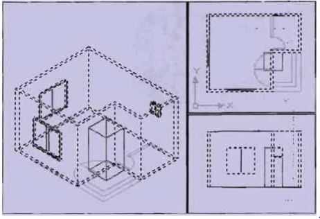 ব্যবহারিকঃ অটোক্যাডে (Auto CAD) এ এক কক্ষ বিশিষ্ট ইমারত এর 3D view অঙ্কন
