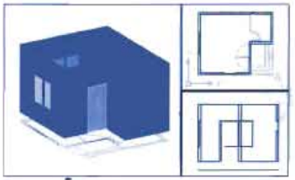 ব্যবহারিকঃ অটোক্যাডে (Auto CAD) এ এক কক্ষ বিশিষ্ট ইমারত এর 3D view অঙ্কন