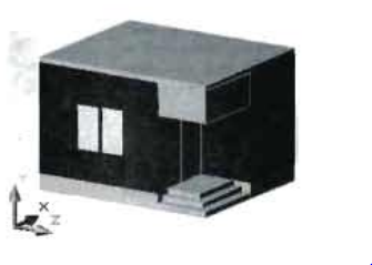 ব্যবহারিকঃ অটোক্যাডে (Auto CAD) এ এক কক্ষ বিশিষ্ট ইমারত এর 3D view অঙ্কন
