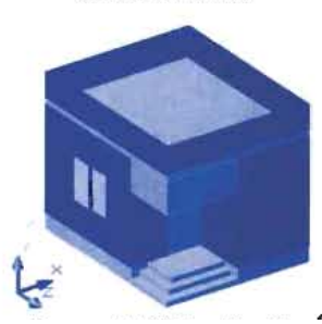 ব্যবহারিকঃ অটোক্যাডে (Auto CAD) এ এক কক্ষ বিশিষ্ট ইমারত এর 3D view অঙ্কন