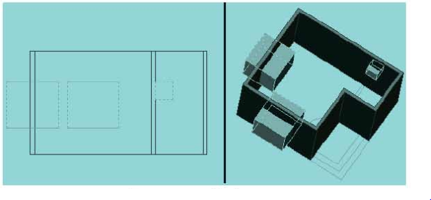 ব্যবহারিকঃ অটোক্যাডে (Auto CAD) এ এক কক্ষ বিশিষ্ট ইমারত এর 3D view অঙ্কন