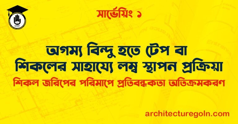 অগম্য বিন্দু হতে টেপ বা শিকলের সাহায্যে লম্ব স্থাপন প্রক্রিয়া
