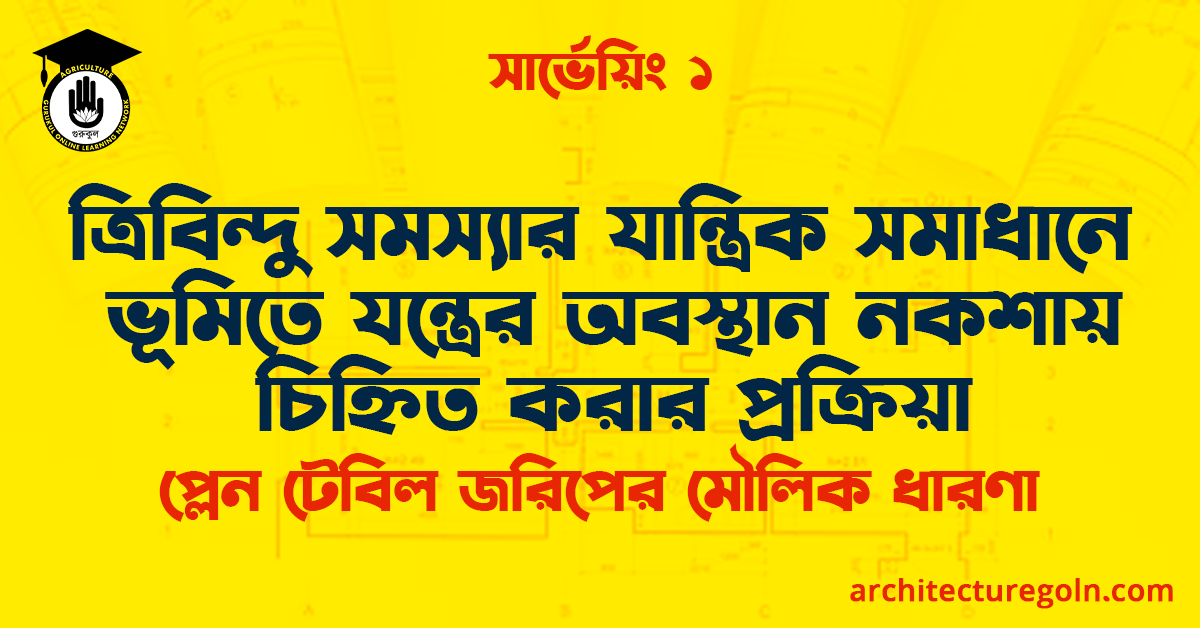 ত্রিবিন্দু সমস্যার যান্ত্রিক সমাধানে ভূমিতে যন্ত্রের অবস্থান নকশায় চিহ্নিত করার প্রক্রিয়া